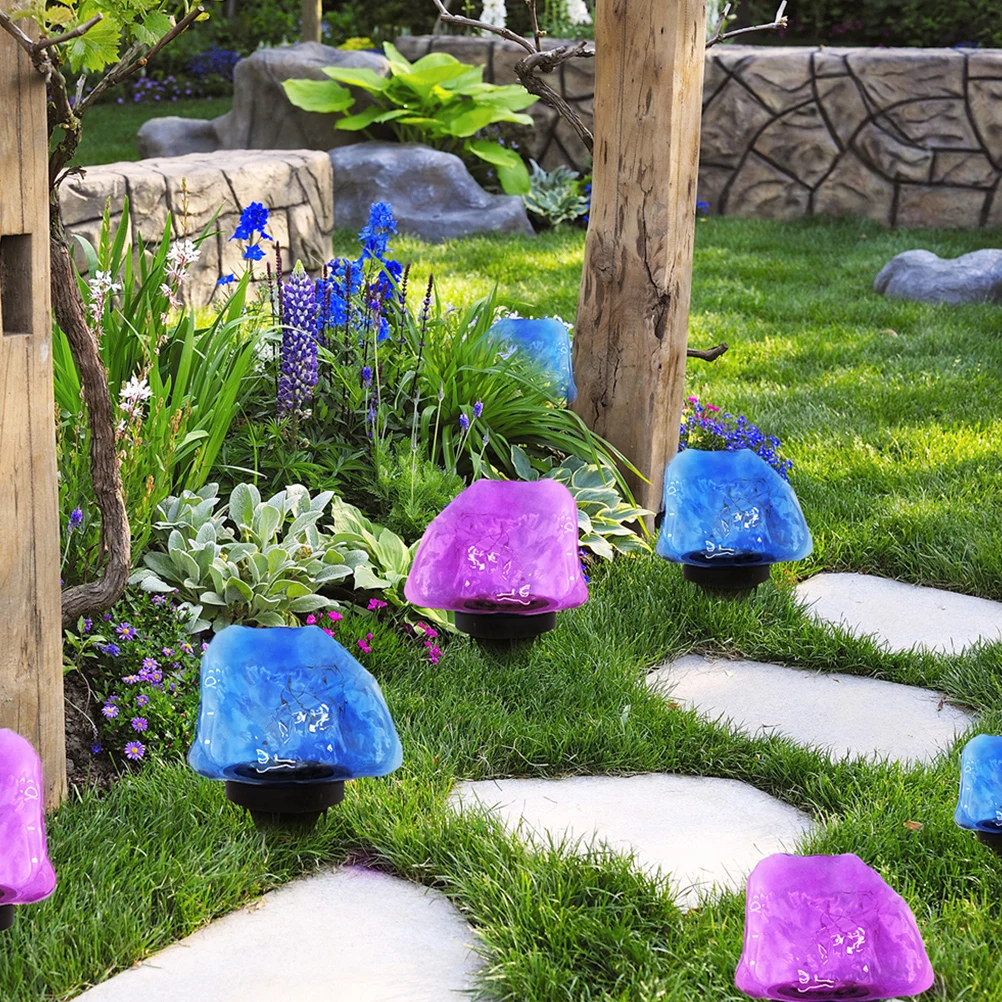 

Solar Garden Light Waterproof Stone Lamp LED Plastic Inground Landscape Lighting Outdoor Decor Lawn Patios Solar Powered