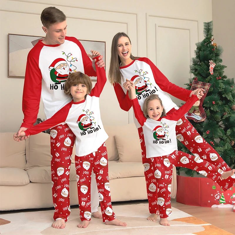 Christmas Family Matching Outfits Pajamas Clothing Sets 2025 Cartoon Print Mother Kid baby Xmas Family Look Sleepwear Pyjamas