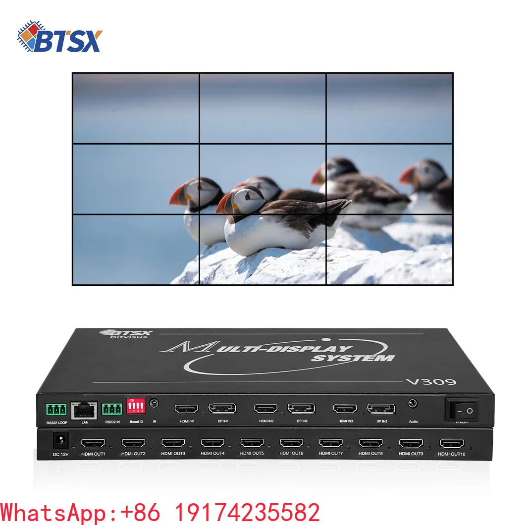 Professional Audio Video & Lighting Controller Point Point 2x4 2x5 1x10 Edge Blending Processor for 8K HDMI Video Wall
