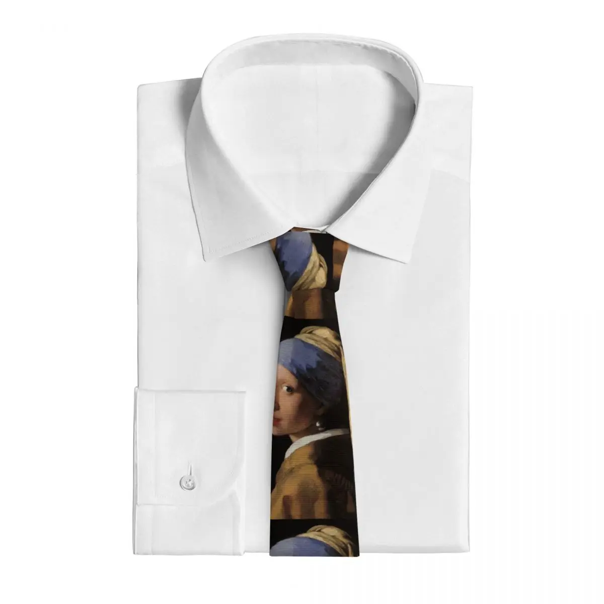 Mona Lisa Da Vinci Art Oil Painting  Necktie for Men Silk Polyester Slim Neck Ties Party Business Tie Casual Gravatas