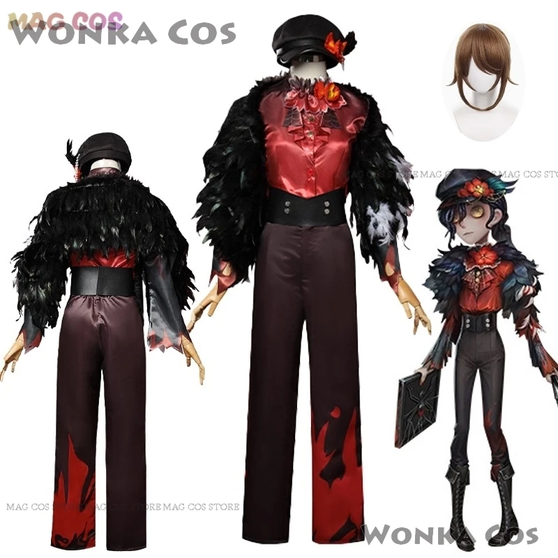 Game Identity V Edgar Valden Cosplay Costumes Painter Cosplay Printing Survival Shawl Suit Uniform Wig Halloween Outfit For Man