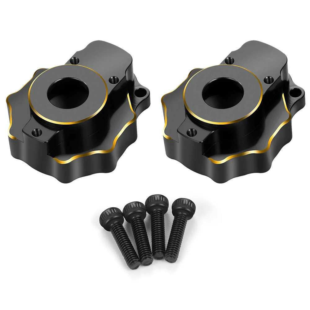 YEAHRUN 2Pcs Black Coating Brass Portal Drive Rear Axle Mount Outer Housing for TRX-4 TRX-6 1/10 RC Crawler Car Truck Model Part