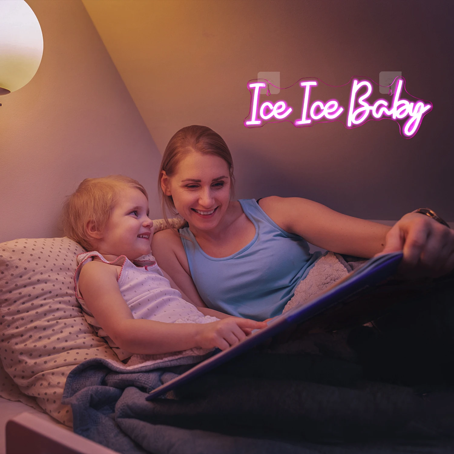 Letrero de neón de hielo para bebé, decoración de pared de habitación LED, acrílico colgante alimentado por USB con interruptor para dormitorio, habitación de niños, boda, fiesta de cumpleaños