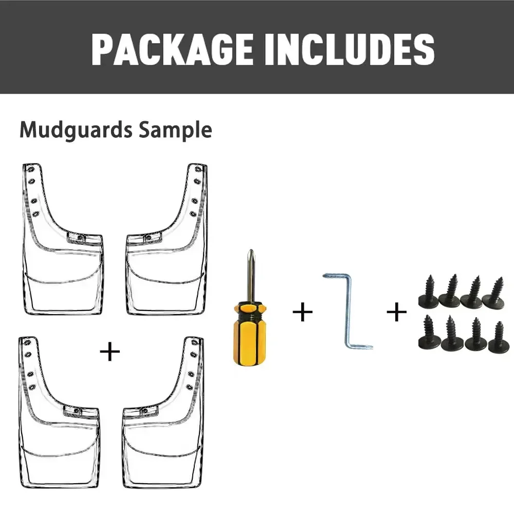 4PCS Splash Guards Mud Guards Mudguards for Dodge Challenger Mud Flaps 2015 2016 2017 2018 2019 2020 not fit for wide-body