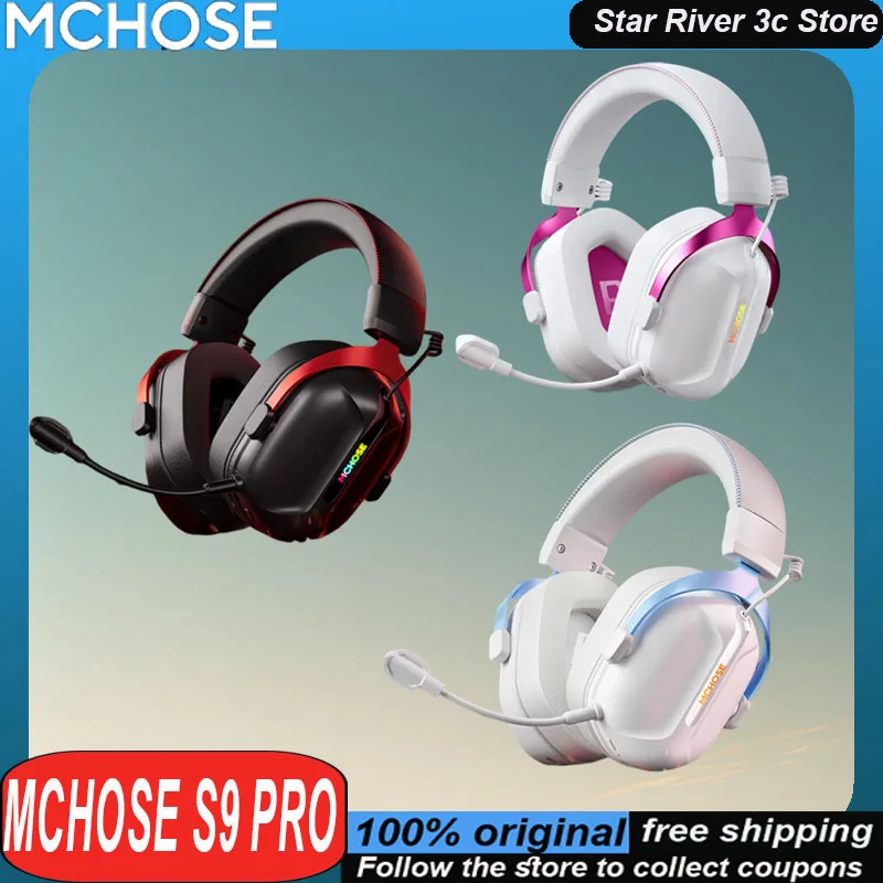 Mchose S9 Pro Gaming Headphone Wireless Tri Mode With Microphone Long Endurance And Low Latency Customized Music Headphones