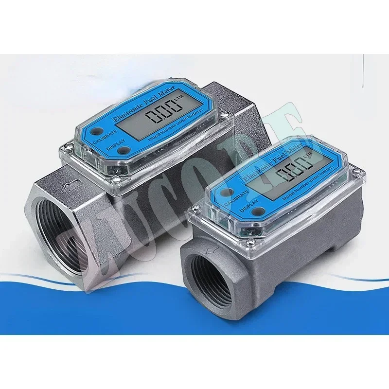 New 1 Inch / 1.5 Inch Turbine Water Flowmeter With Digital LCD Display,Thread Fuel Transfer Meter Diesel Gasoline Water Flow Met