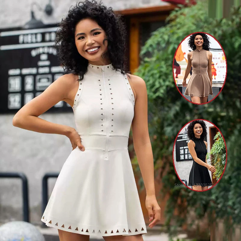 

Женское платье без рукавов для йоги и тенниса, модное спортивное платье на молнии для бега, дышащее, с вырезами, для тренировок и фитнеса