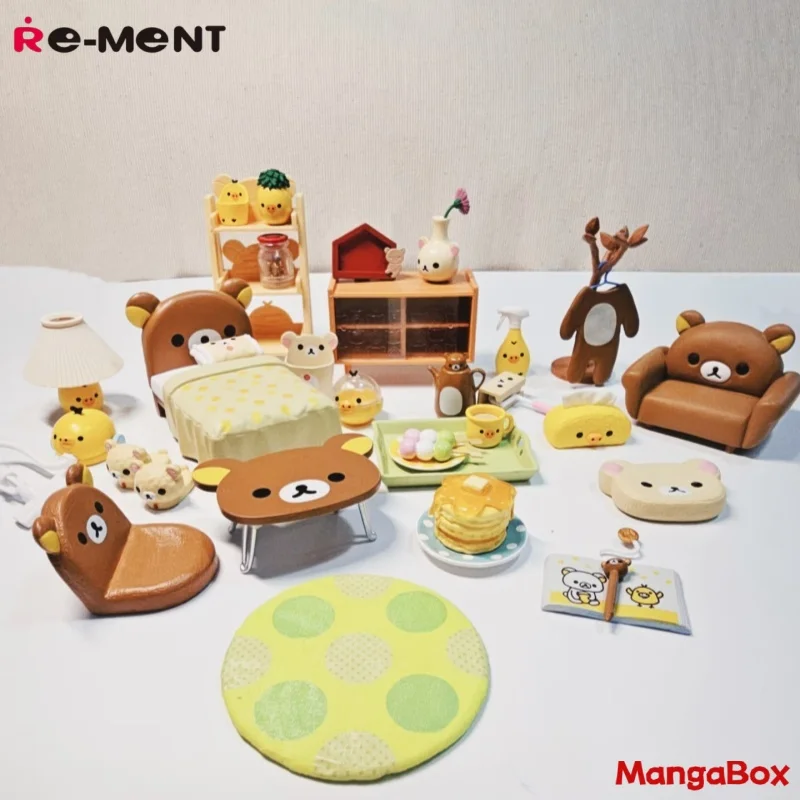 

Re-Ment Расслабляющая комната медведя, миниатюрная сцена, слепая коробка, мебель для ленивого медведя, диван, модная игрушка для коллекционеров