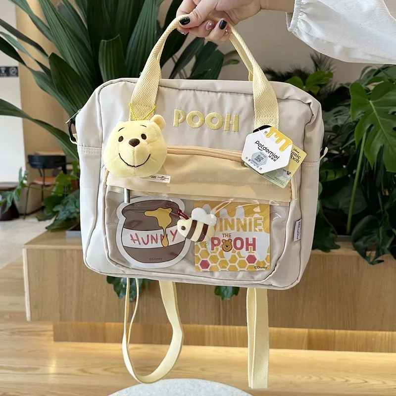 Disney Original Winnie The Pooh Kawaii Bee Bear Large-Capacity One Shoulder Bag Cartoon Portable Backpack Girls Gifts