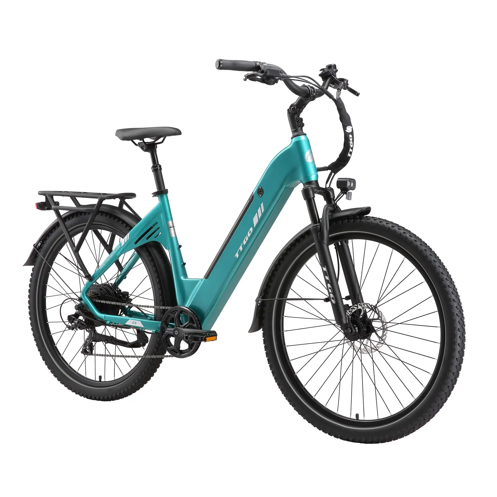 TTGO C5 48V 13.5AH 250W Elektrische fiets voor volwassenen, 27,5*2,4 inch banden, 7 versnellingen, voor- en achtervering, hydraulische oliebrem, mountainbike, aluminium frame, uitneembare lithium