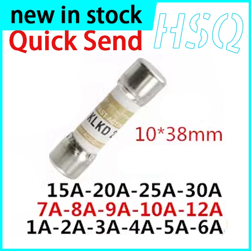 KLKD KLKD20A 25A 30A Fuse 1A 2A 3A 4A 5A 6A 7A 8A 9A 10A 12A 15A 20A 25A 30A 600V 10*38 Fast Fuse with Multiple Currents Stock