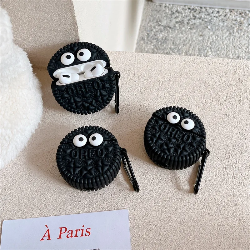 Cartoon Eye Cookies Case for AirPods 4 Airpod 1 2 3 Pro Pro2  Bluetooth Earbuds Charging Box Protective Earphone Case Cover