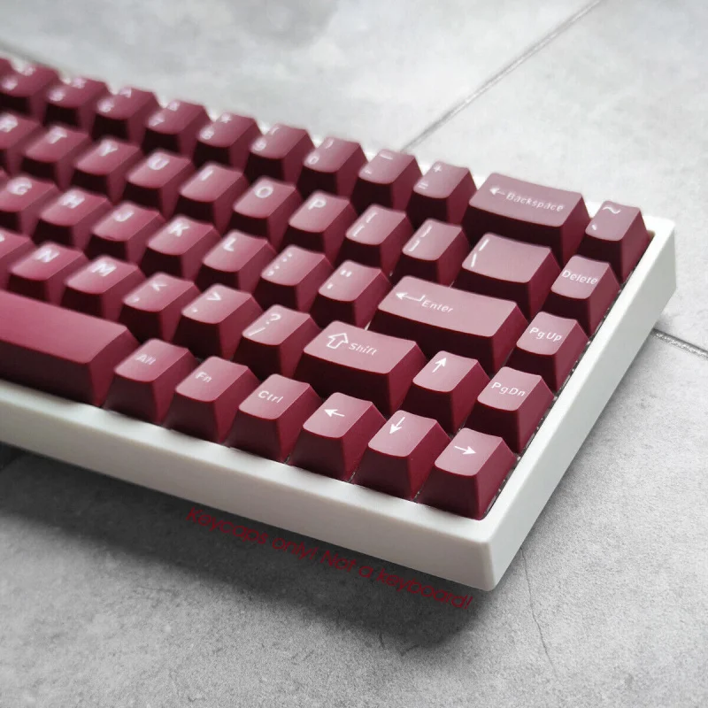 

Wine Red PBT Mechanical Keycaps Set Cherry Profile for 104/98/87/68 MX Keyboards Durable Gaming Keycaps with Cherry Profile