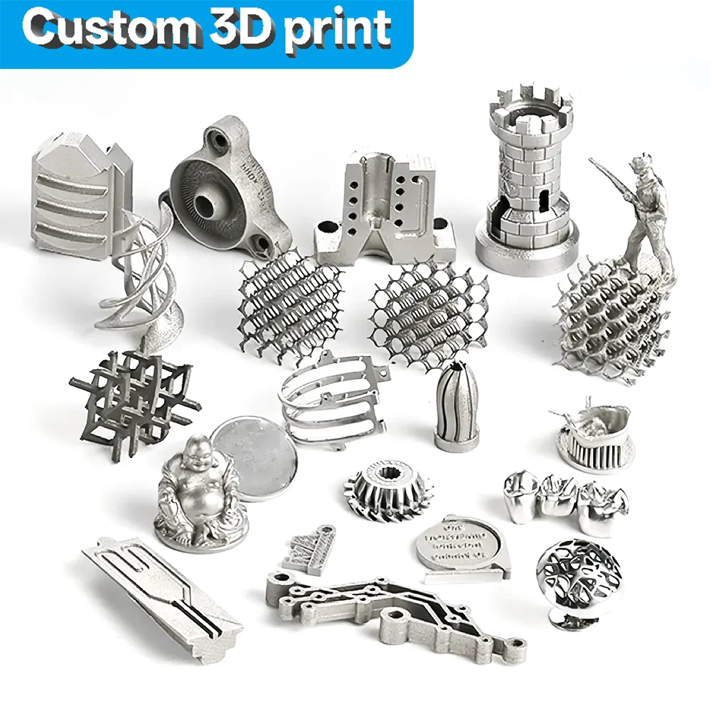 Custom 3D Print Metal Parts SLM SLS Rapid Prototyping Service Stainless Steel Aluminum Mechanical Components Additive Manufactur