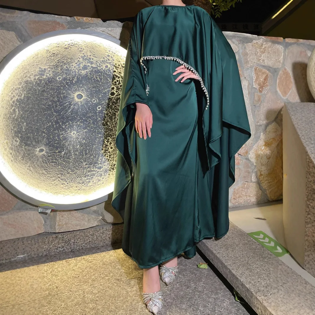 Eid femmes musulmanes Robes Abaya perle chaîne maroc caftan dubaï Abayas Islam Jalabiya robes Ramadan 2025 arabe longue Robe