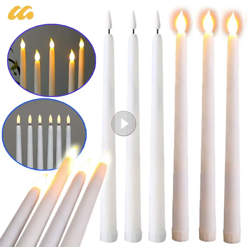 28cm LED Flameless Taper Candle Lights Battery Powered Long Candles Light Electronic Tealight Lamps For Home Wedding Party Decor