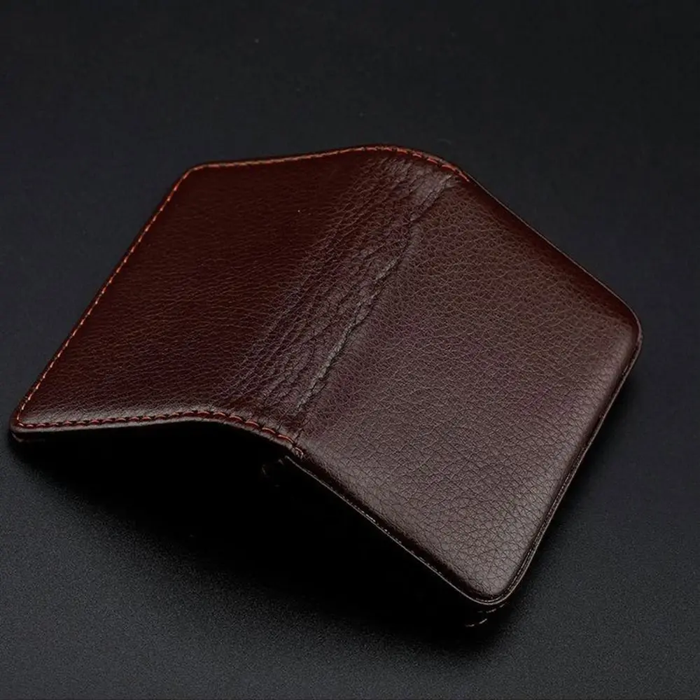 

Top Business Card Holder PU Leather Magnetic Buckle Card Case Luxury Manager Name Card Pocket Office