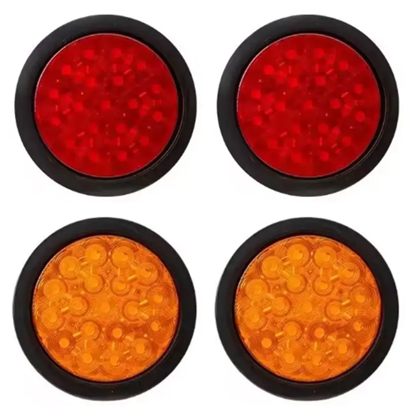 Classy-Waterproof 12V LED Side Marker Lights 4PCS Round Truck Clearance Lights Fender Markers With Grommets And Wire Pigtail