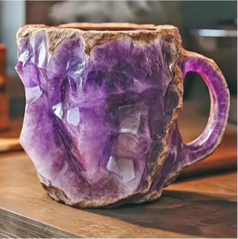 

1pc Imitation Mineral Crystal Coffee Mug Simulation Mineral Crystal Resin Coffee Cups Stylish Water Cup Birthday Christmas Gifts