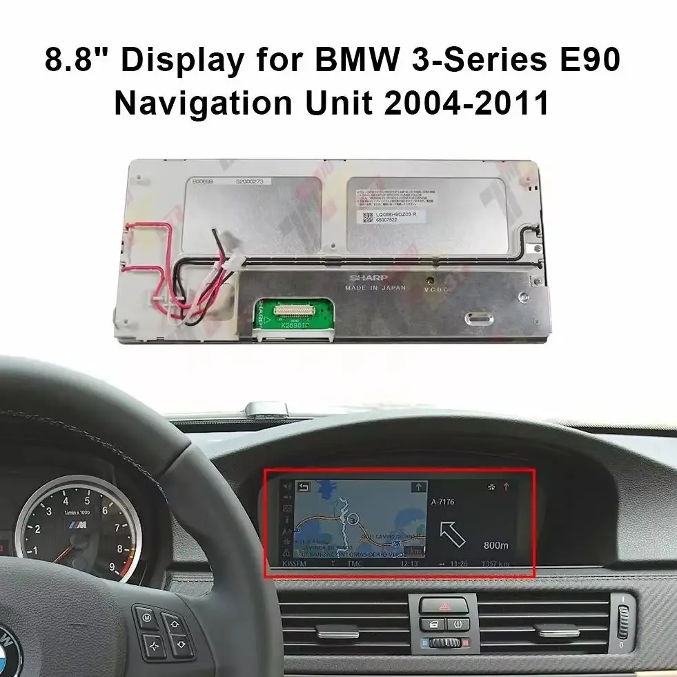 Dashboard LCD 8,8" Display für BMW E90 E91 E60 E61 E63 E64 E65 E66 E70 E71 X5 CIC CCC CID ​ LQ088H9DZ03, LQ088H9DR01, LQ088H9AR03 – Detail 5