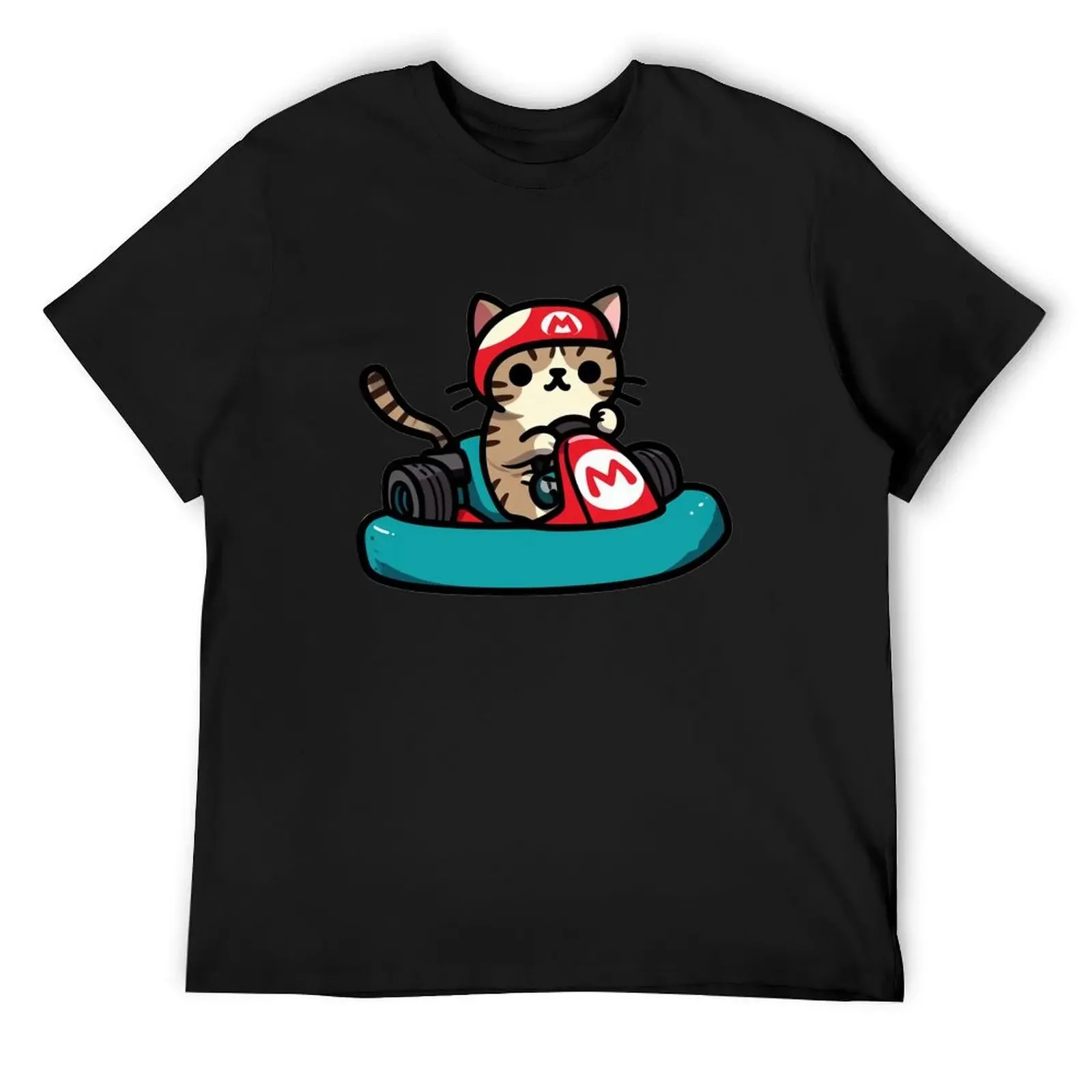 Feline Racer - Playful Cat Driving a Kart Inspired Adventure T-Shirt blacks funny t shirts for men