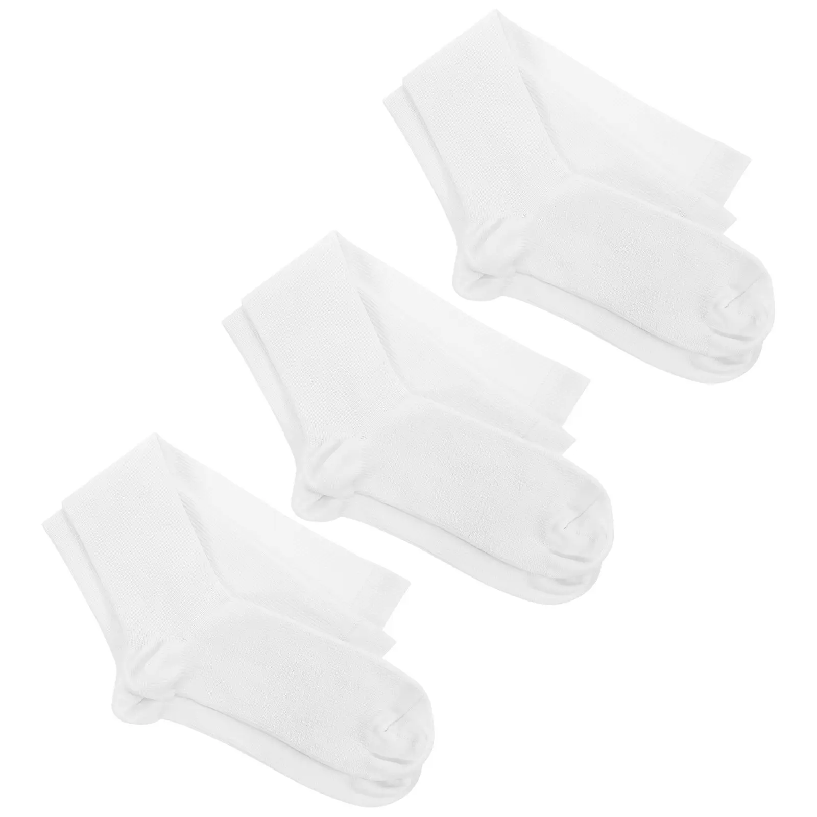 

3 Pairs Compression Socks Men Running Cycling Soccer Fencing Polyester Fencing Socks White L XL 40 46