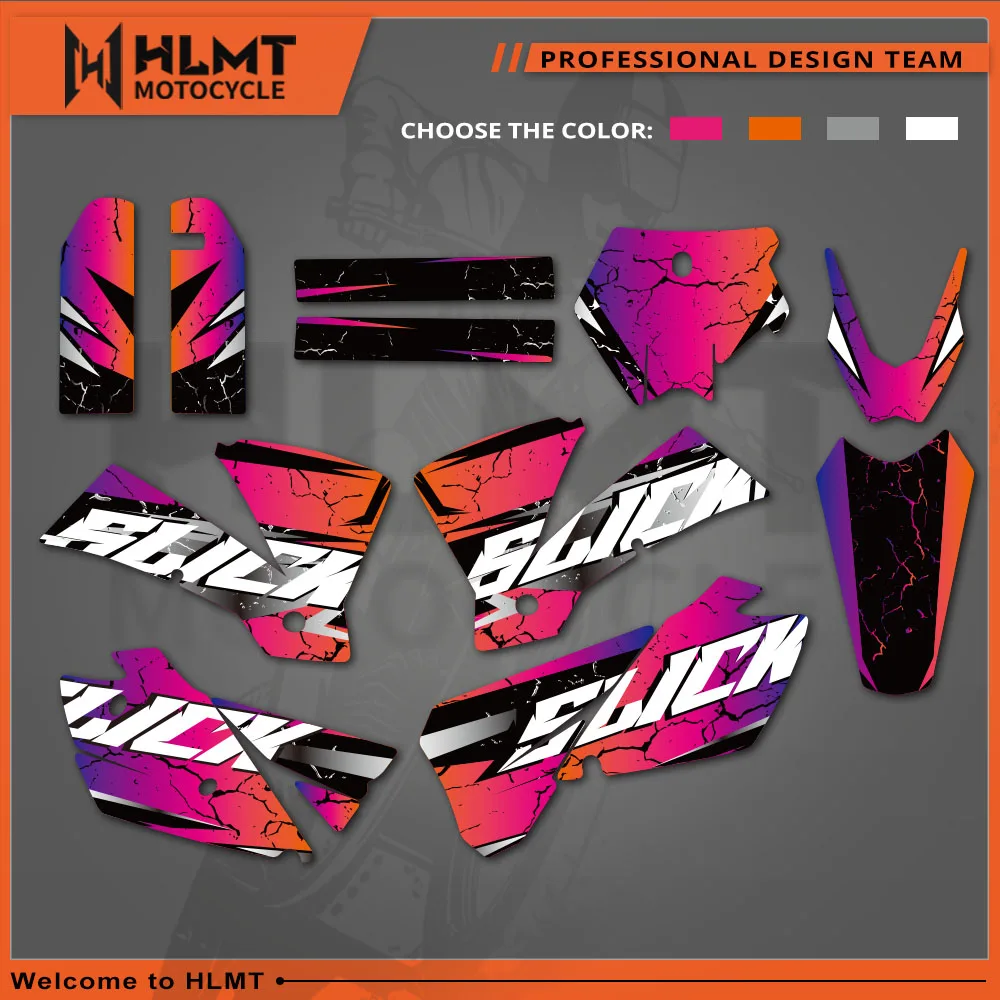 

HLMT NEW TEAM GRAPHICS WITH MATCHING BACKGROUNDS Sticker For KTM SX 125 200 250 300 450 525 2004