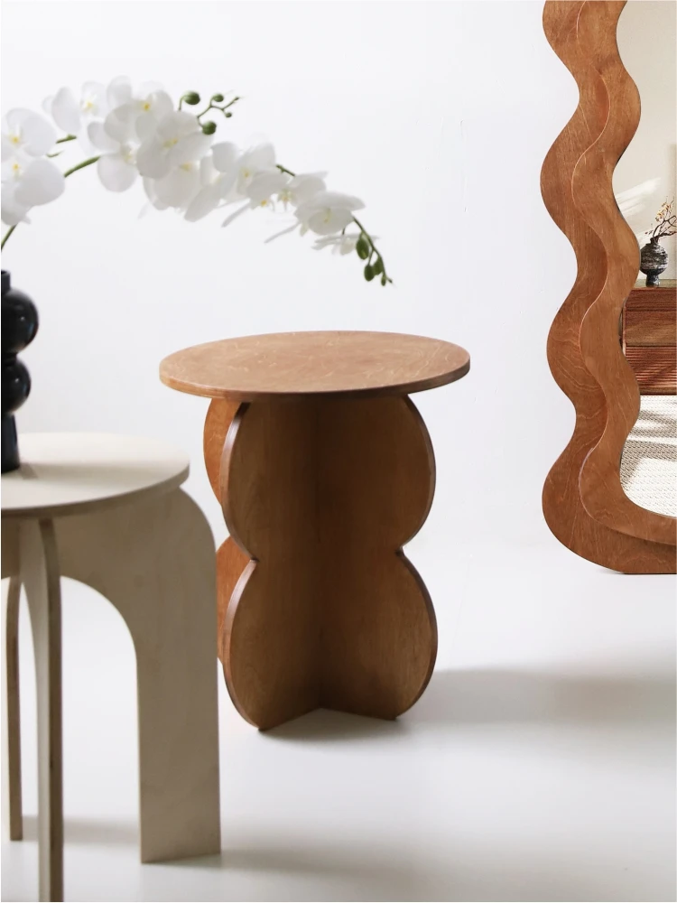 [OB] لوحة المحيط موجة مخصصة جولة عدد قليل من الجانب الصغير المنزلية عدد قليل من أريكة غرفة المعيشة الجانبية عدد قليل من طاولات القهوة الخشبية الصلبة العتيقة