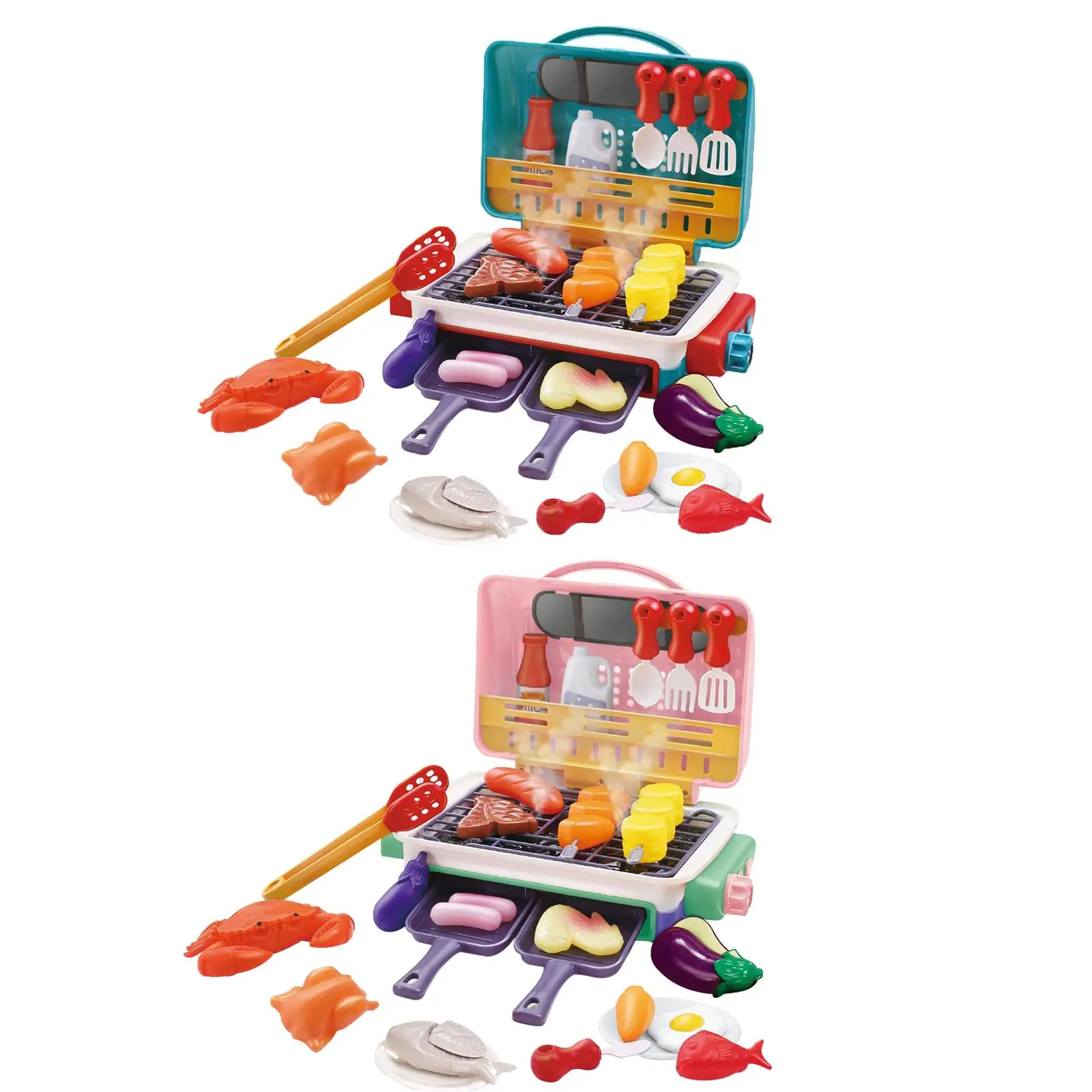 Crianças churrasqueira brinquedos realistas crianças cozinha playset para jogo favor presente