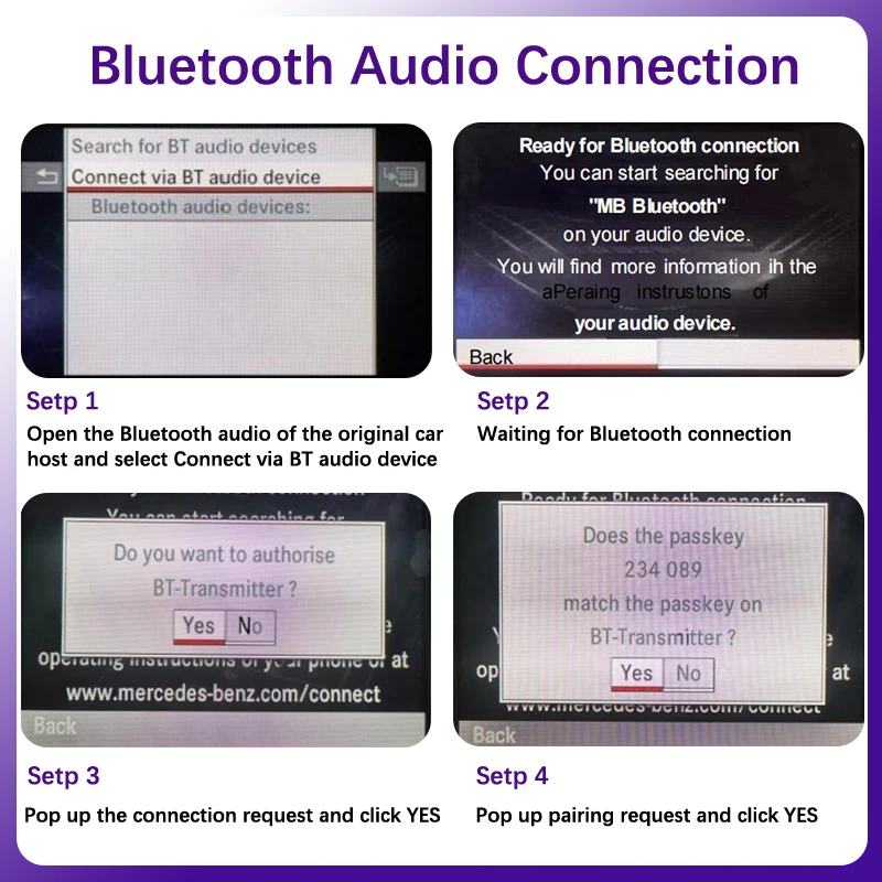 AUTOTOP Wireless Carplay Geeignet Für Mercedes Benz A B C E CLA GLA GLK ML Sprinter NTG4.5 Becker Modul Android Auto Navigation – Detail 5