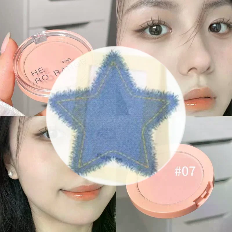 HERORANGE Monochrome Face Blush Palette Longlasting Waterproof Pressed Powder Matte Blush For Contouring Cheeks Travel Cosmetics