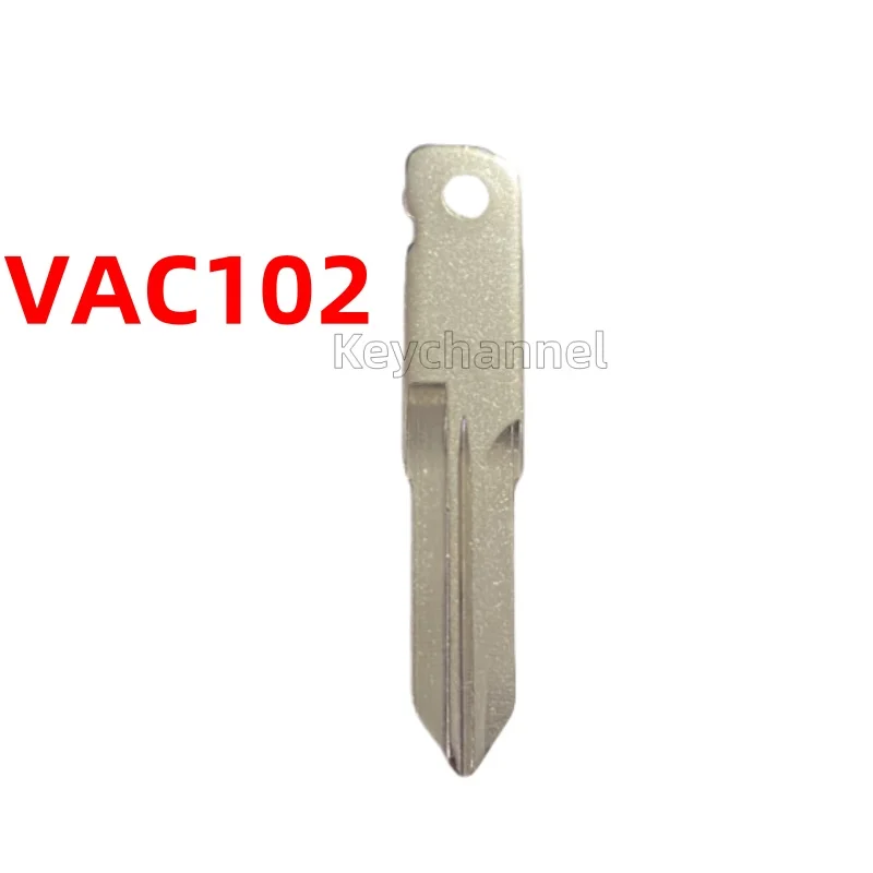 Keychannel-Hoja de llave de coche VAC102 sin cortar, llave remota abatible en blanco para Renault KANGOO TWINGO, carcasa remota Original, 10