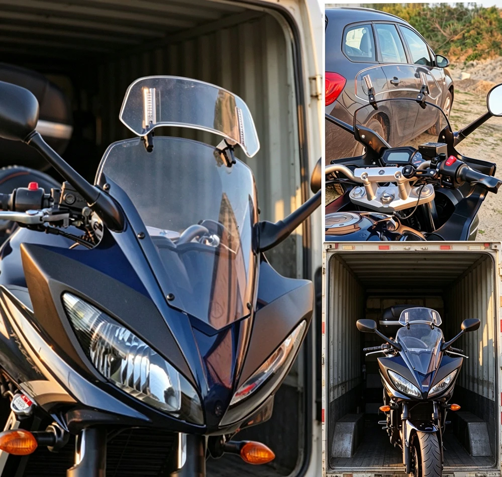 Motorcycle modification with adjustable height retractable windshield, suitable for Kawasaki Honda BMW Yamaha Suzuki