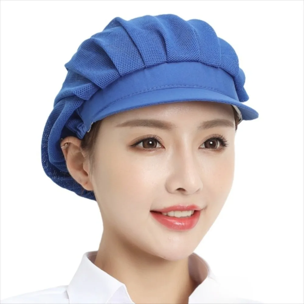 Dustproof Chef Work Hat Breathable Cotton Material Food Preparation Cap Hair Drop Prevention Oil Resistant Kitchen Work Cap