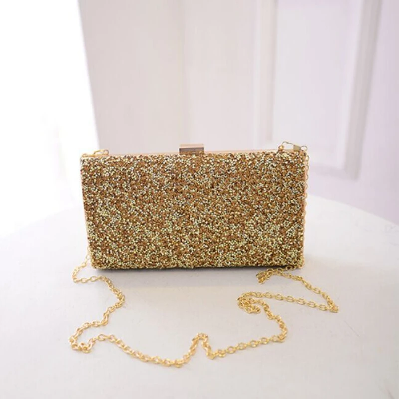 Women Evening Clutch Bag Female Crystal Day Clutch Wedding Purse Party Banquet Gold Silver Clutches Bag Sequin Shoulder 2023