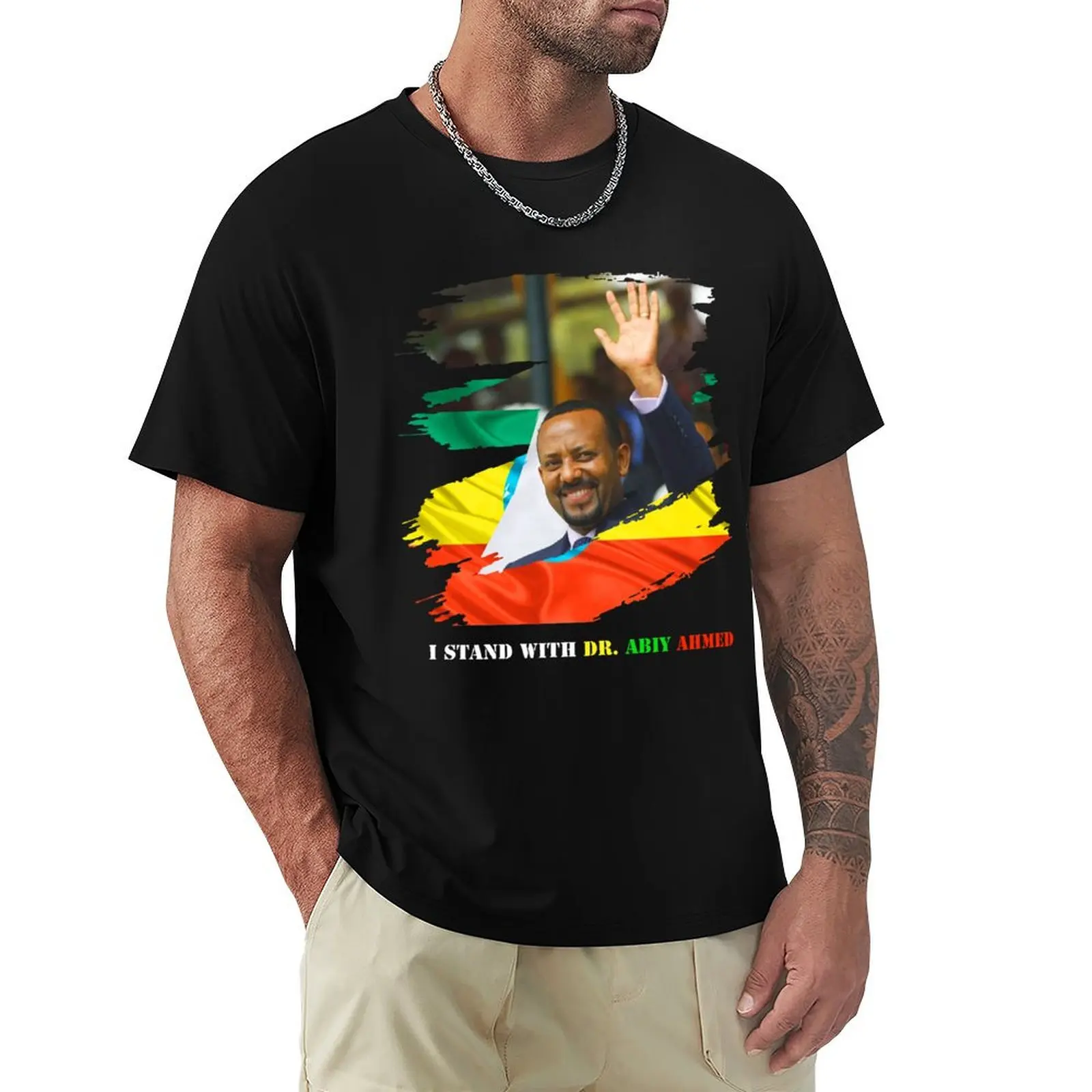 Ethiopia DR. Abiy Ahmed T-Shirt aesthetic clothes boys whites shirts graphic tees summer top men clothes