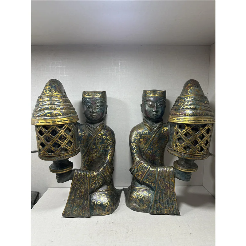 Palace lamp height 40cm pair weight 9.4 kg ancient bronzes collection