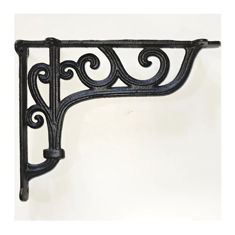 

Victorian Style Cast Iron Shelf Bracket, Decorative Wall Mount Support, Black, 9.8 x 7.9 x 1.8 Inches, 2 Pack