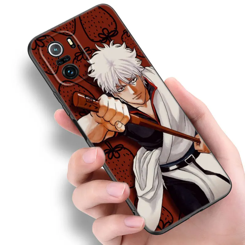 Casing ponsel hitam Anime Gintama untuk Xiaomi Redmi 11 Prime 11A 12C 13C A1 A2 Plus A3 12 4G 10 13R 5G 9A 10A 9C 10C 9i 12R Note 9T