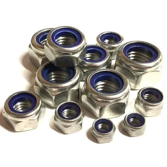 M2 M2.5 M3 M4 M5 M6 M8 M10 M12 Hexagon Nylon Insert Self Lock Nut  Nut Locknut A2 304 Stainless Steel DIN985