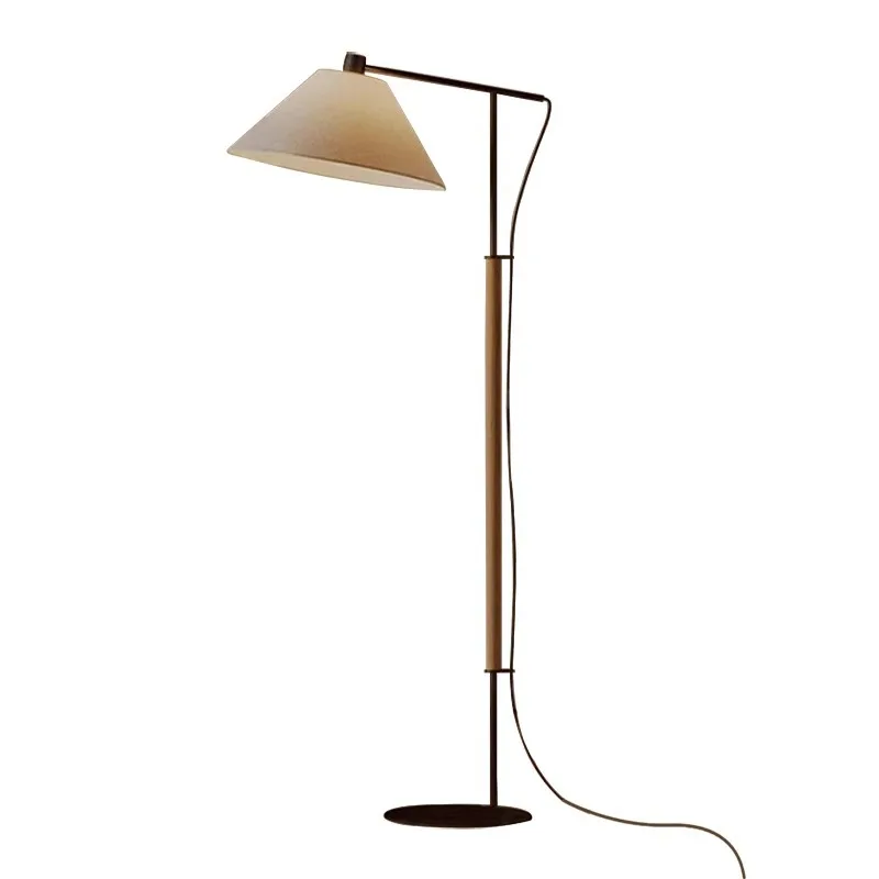 

Retro solid wood floor lamp Zen living room tea room study reading bedside vertical floor lamp