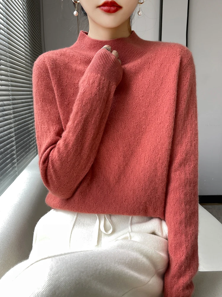 High Quality 100% Cashmere Sweater For Women Autumn Winter Soft Warm Twist Flower O-neck Pullover Cashmere Knitwear New Fashion