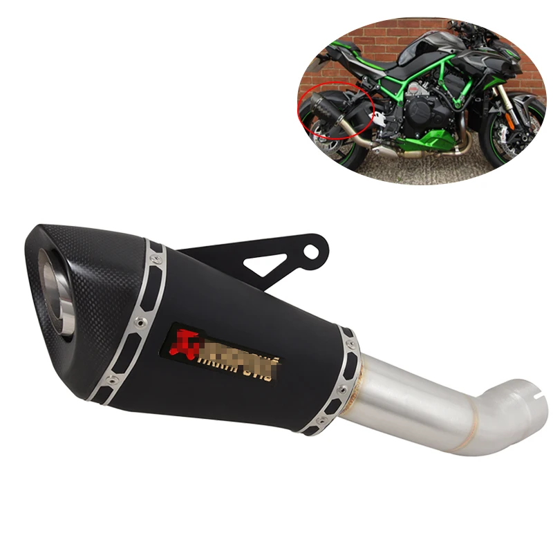كاتم صوت من ألياف الكربون المعدل للعادم الكامل للدراجات النارية مع أنبوب ربط DB Killer لـ KAWASAKI ZH2 2020-2025 ZH2SE 2021-2025