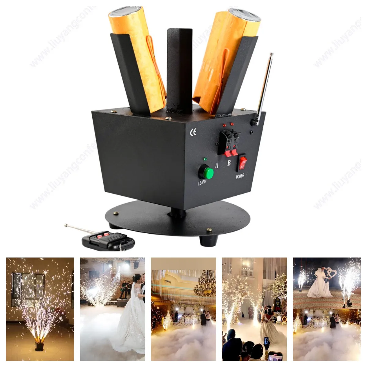 Remote Control Stage Rotate Fountain Ignite Machine for Cold Pyro Dj Disco Wedding Marriage Party Event Decor Grand Groom Entry