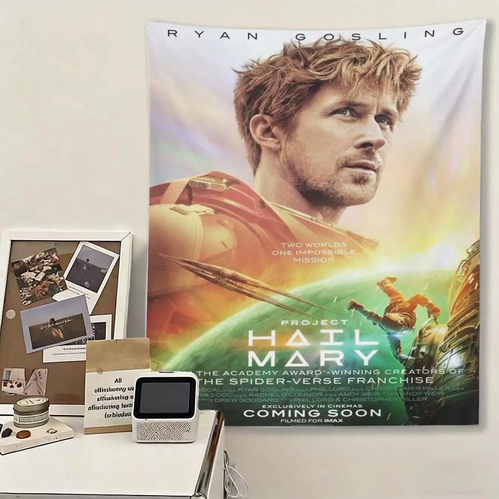 Weicher Polyester P-Project H-Hail Mary Wandteppich, Gosling Space Movie Wandbehang für Schlafzimmer, Wohnheim, Raumdekoration