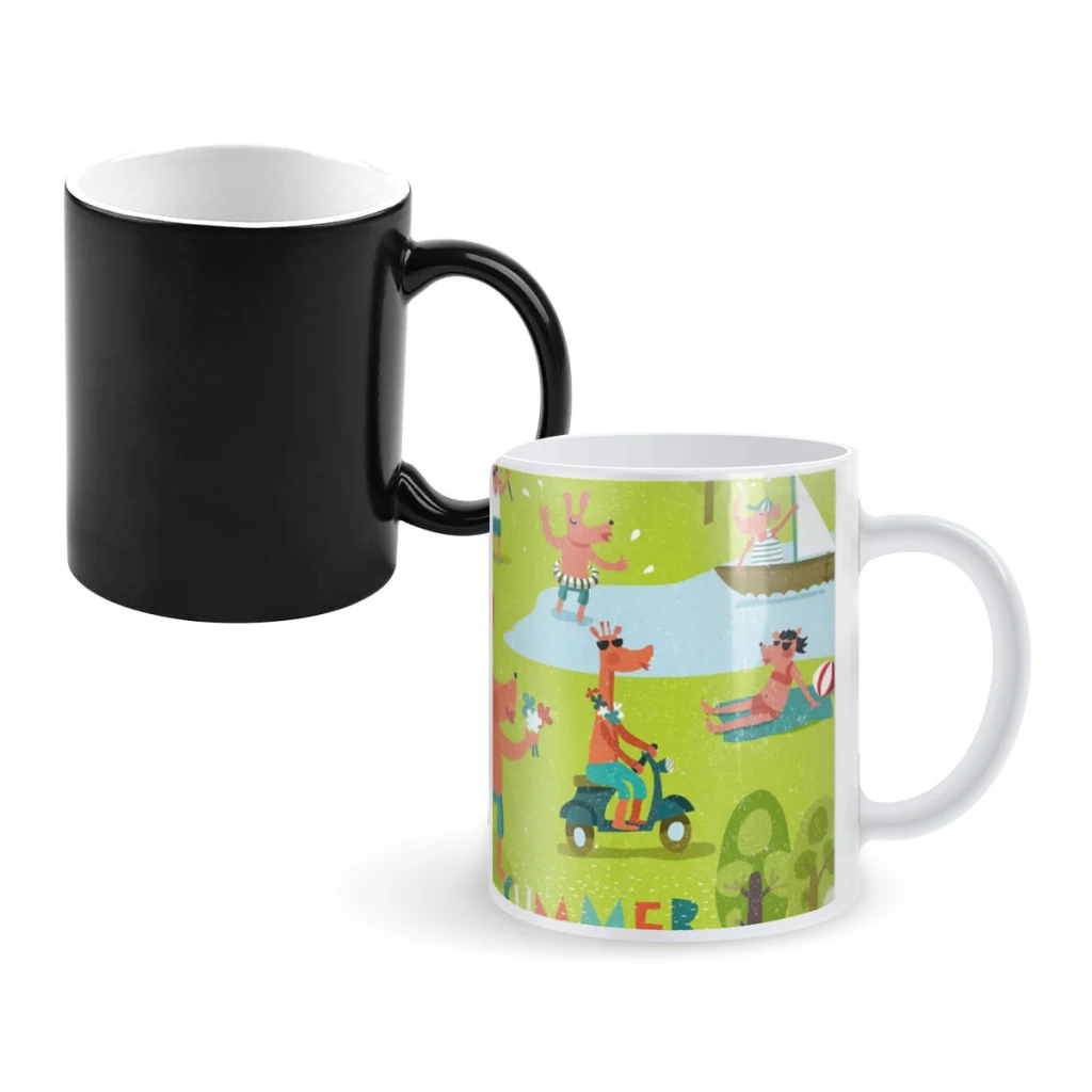 

SummertimeCoffee Mugs And Mug Creative Color Change Tea Cup Ceramic Milk Cups Novelty Gifts