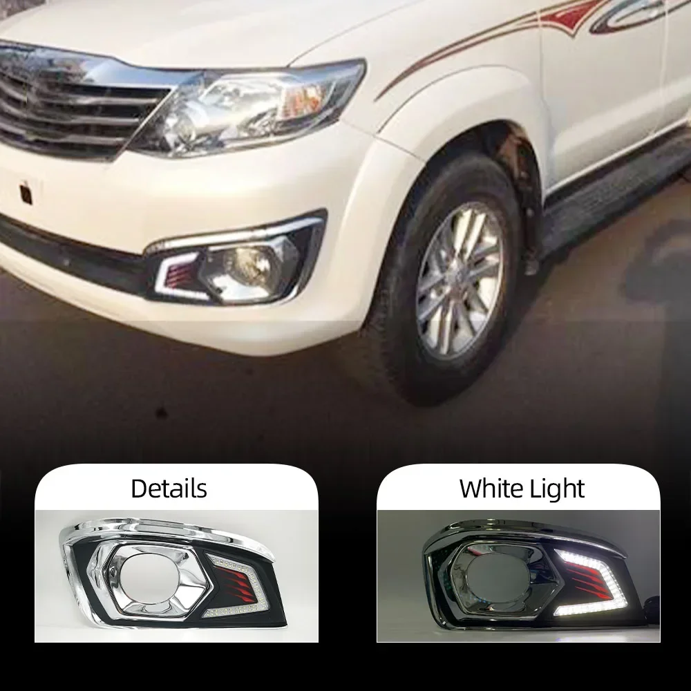 New！ CSCSNL 1 PairLED DRL Car daylight Daytime Running Lights fog lamp with Harness switch For Toyota Fortuner 2012 2013 2014