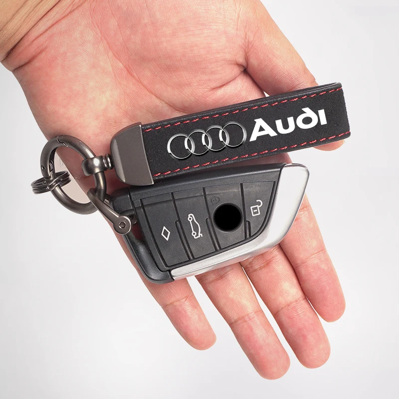 2024 Suede Key Ring Sport Car Keychain Custom Gift With Emblem For Audi A1 A2 A3 A4 A5 A6 A7 A8 Q1 Q2 Q3 Q4 Q5 Q6 Q7 Q8 TT S5 B8