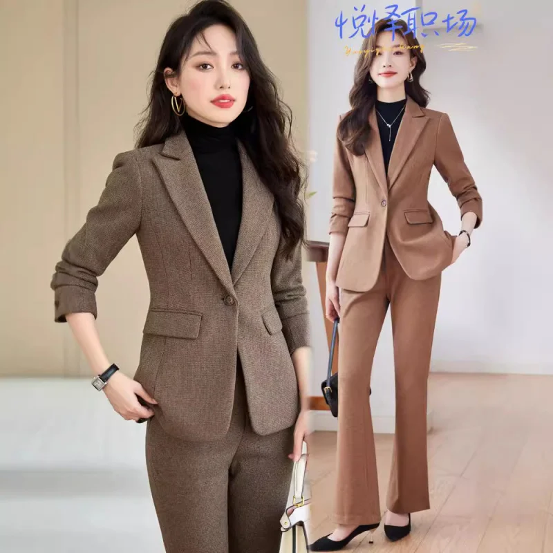 Woolen Blazer Women's Autumn and Winter2024New High-End Business Professional Formal Wear Commuters' Workwear Suit Suit