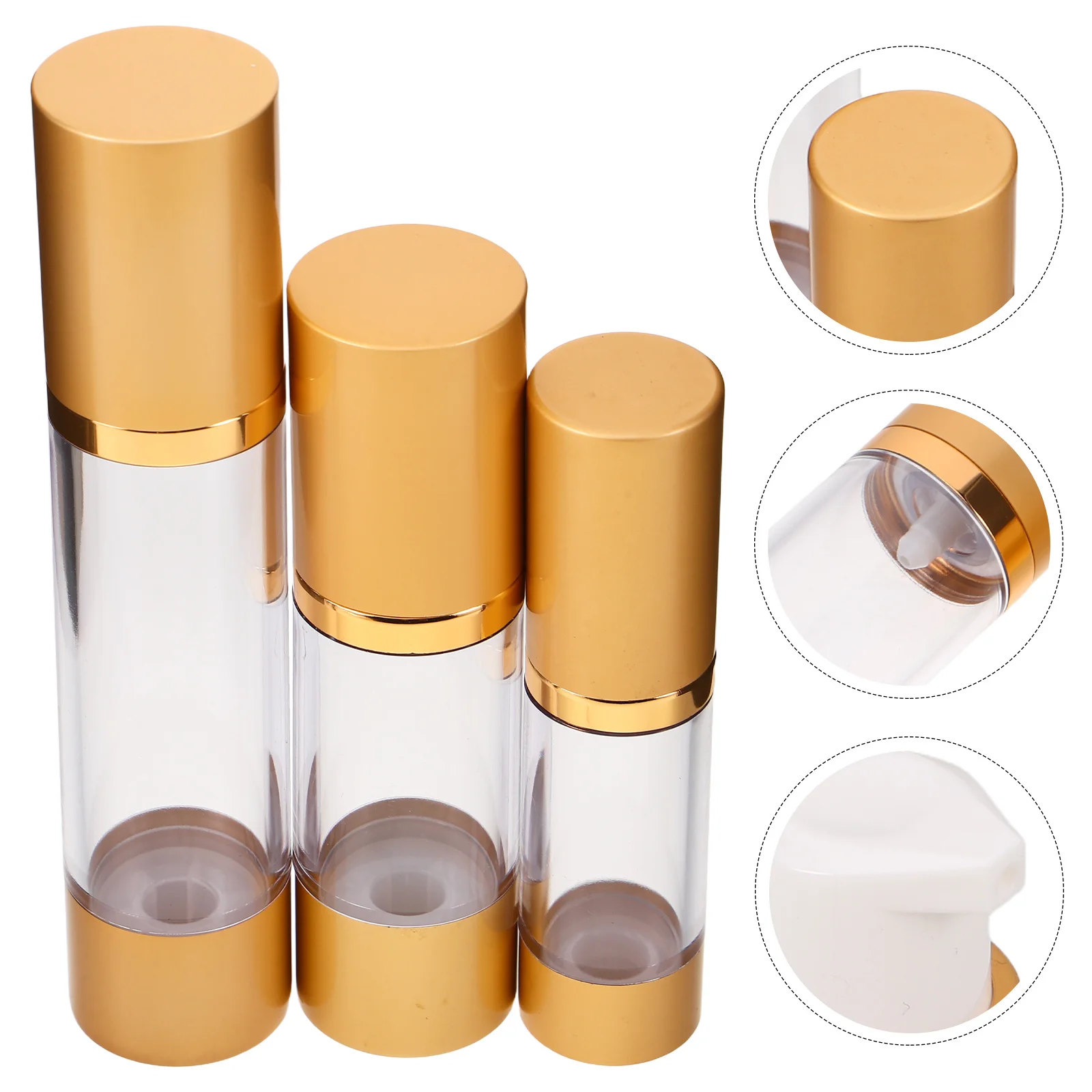 3 قطعة زجاجة مفرغة مضخة بدون هواء إعادة الملء حاويات السفر 15 مللي 30 مللي 50 مللي غسول موزع كريم وجه الأساس التعبئة الفرعية #1